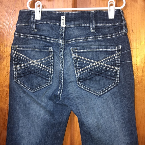 Ariat real denim mid rise straight jeans western cowgirl wear size 25R work wear - Picture 5 of 8